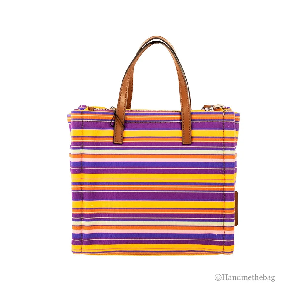 Tote Mini Striped Grind Crossbody Bag Marc Jacobs Cotton Purse Canvas Purple