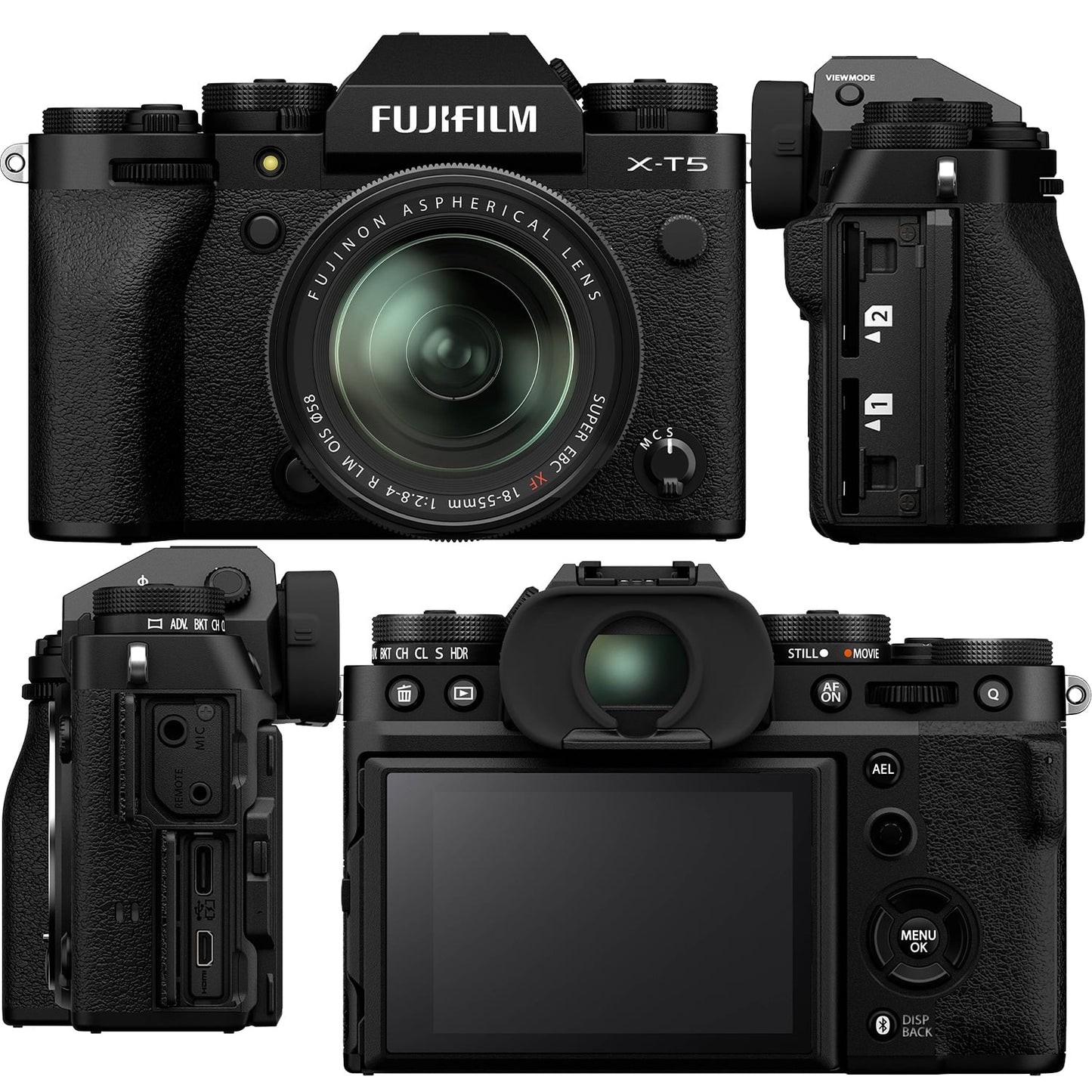 X-T5 with More Ultimaxx Memory 2x Much Bundle) Bundle Extreme Replacement & (Black) Batteries - Advanced Includes: 18-55mm Card, FUJIFILM 128GB (35pc Lens