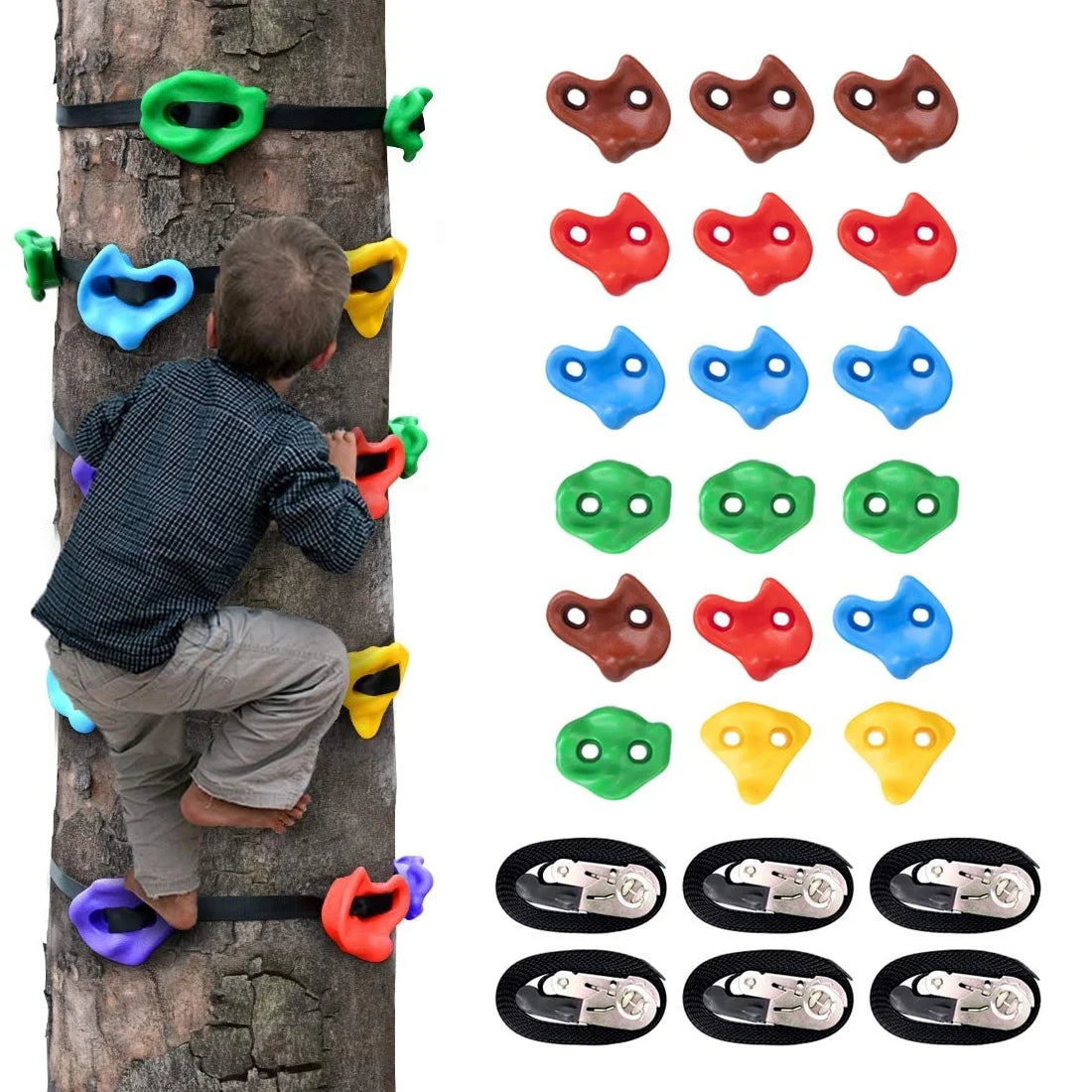 Training Large Living Climbing Straps for Ratchet Brizi for Climbing Warrior Climbing, 18 6 Kids Tree Tree Obstacle Outdoor Holds and Sturdy Rocks Course