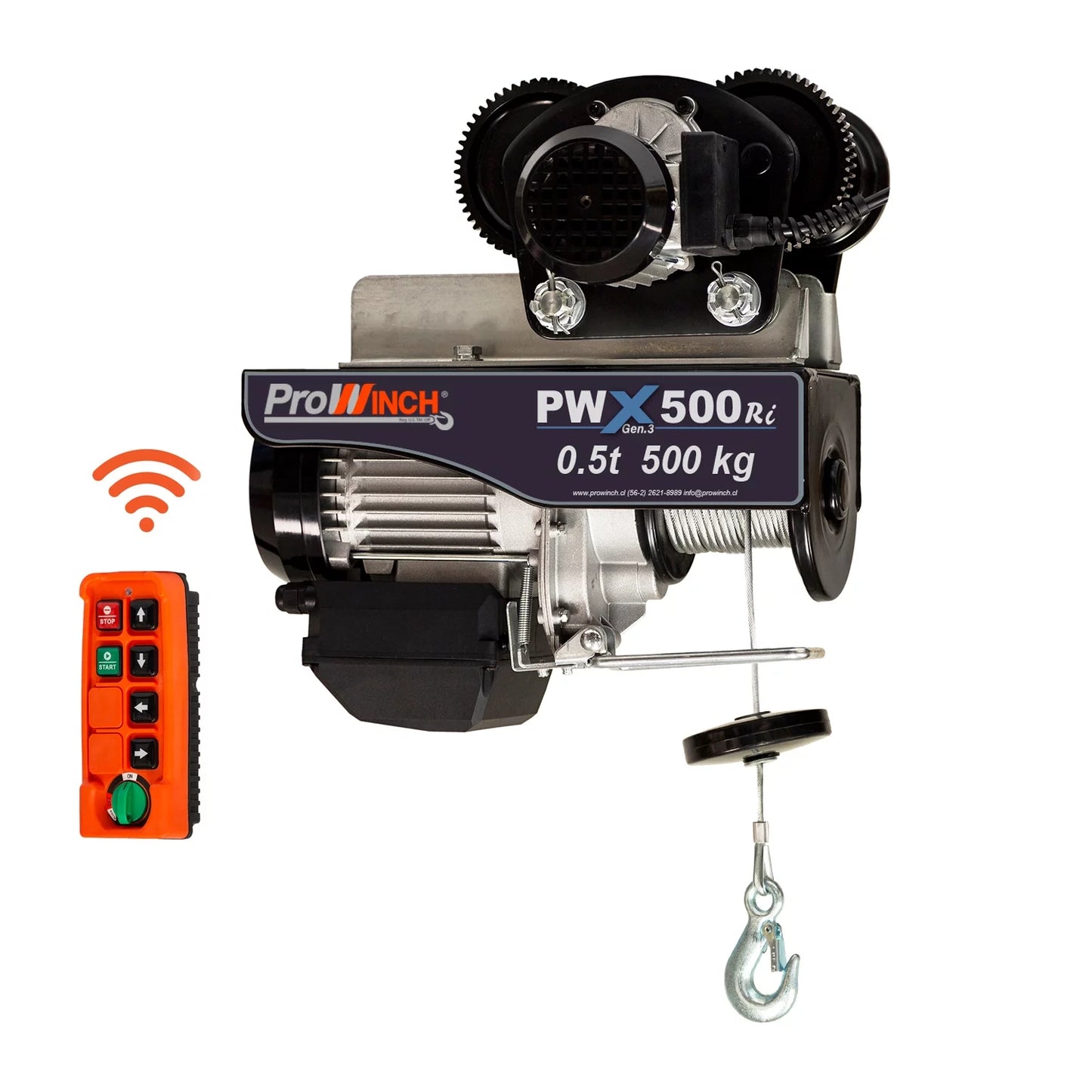 / Prowinch w/trolley lbs. Emergency 550 Stop w/ 1100 Rope 220~240V Wireless 50/60HZ lbs. Electric Hoist