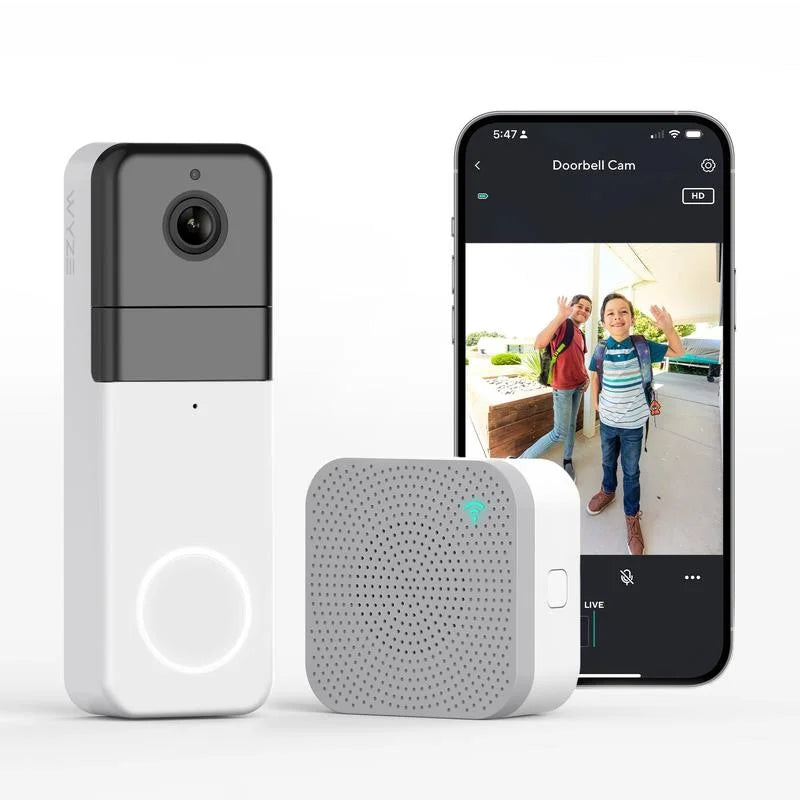 — Sticks Vision, Battery, Video, Ratio, 1:1 Pro and Camera Assistant Wireless Video Audio, w/ w/ Works Aspect Adhesive 2-Way QHD Google Wyze Night Color Alexa Doorbell Doorbell Walls, to