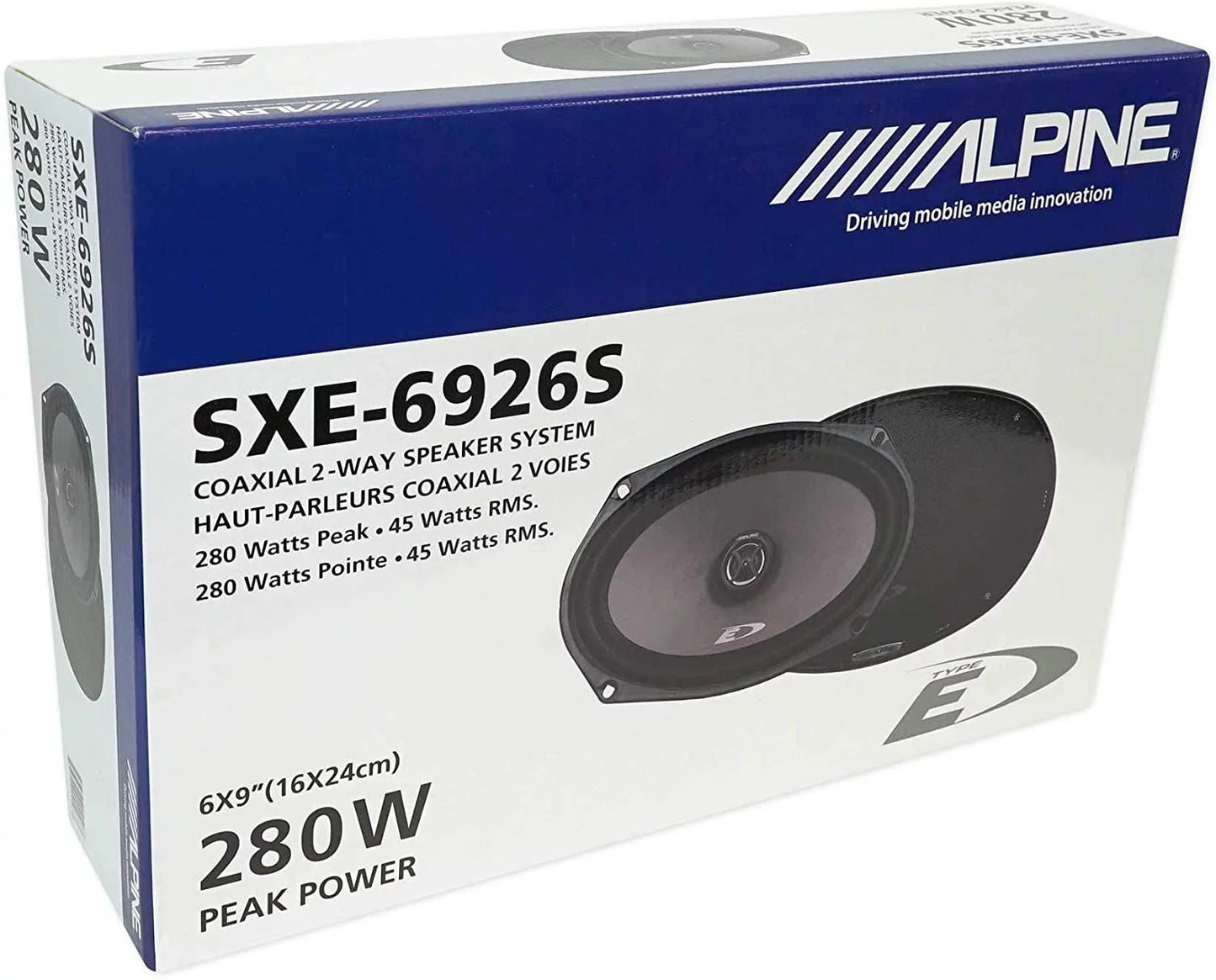 SXE-6926S Audio Alpine Speakers Car 6x9 Coaxial (Pair) 2-Way 280 Watt