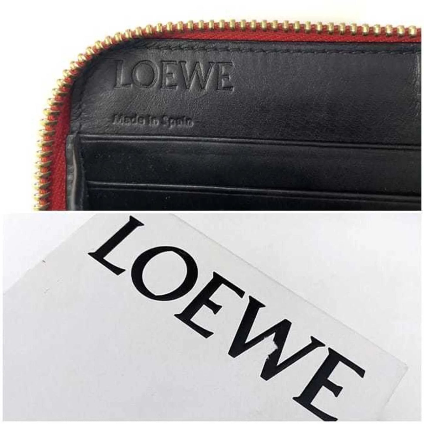 Women's Wallet Loewe Gold 107N55.F13 LOEWE Leather Long Red Embossed Anagram Round GP Repeat (Good) Pre-Owned