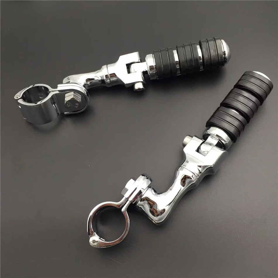 with Clamps Pegs 1200/Triumph VN400 Davidson Short VN900 Regular Sportster Angled 1/4" For Chrome Adjustable 1 Footrest HTT-MOTOR XL Harley 883 Rocket/Kawasaki Foot Vulcan