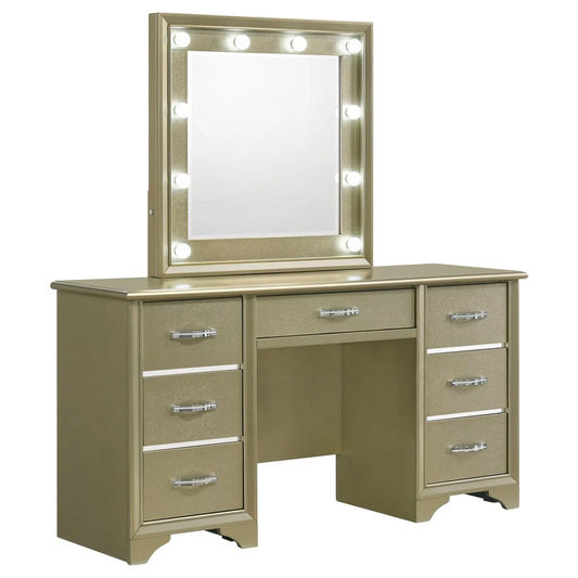 with Vanity Lighting Champagne 7-drawer Desk Mirror Beaumont