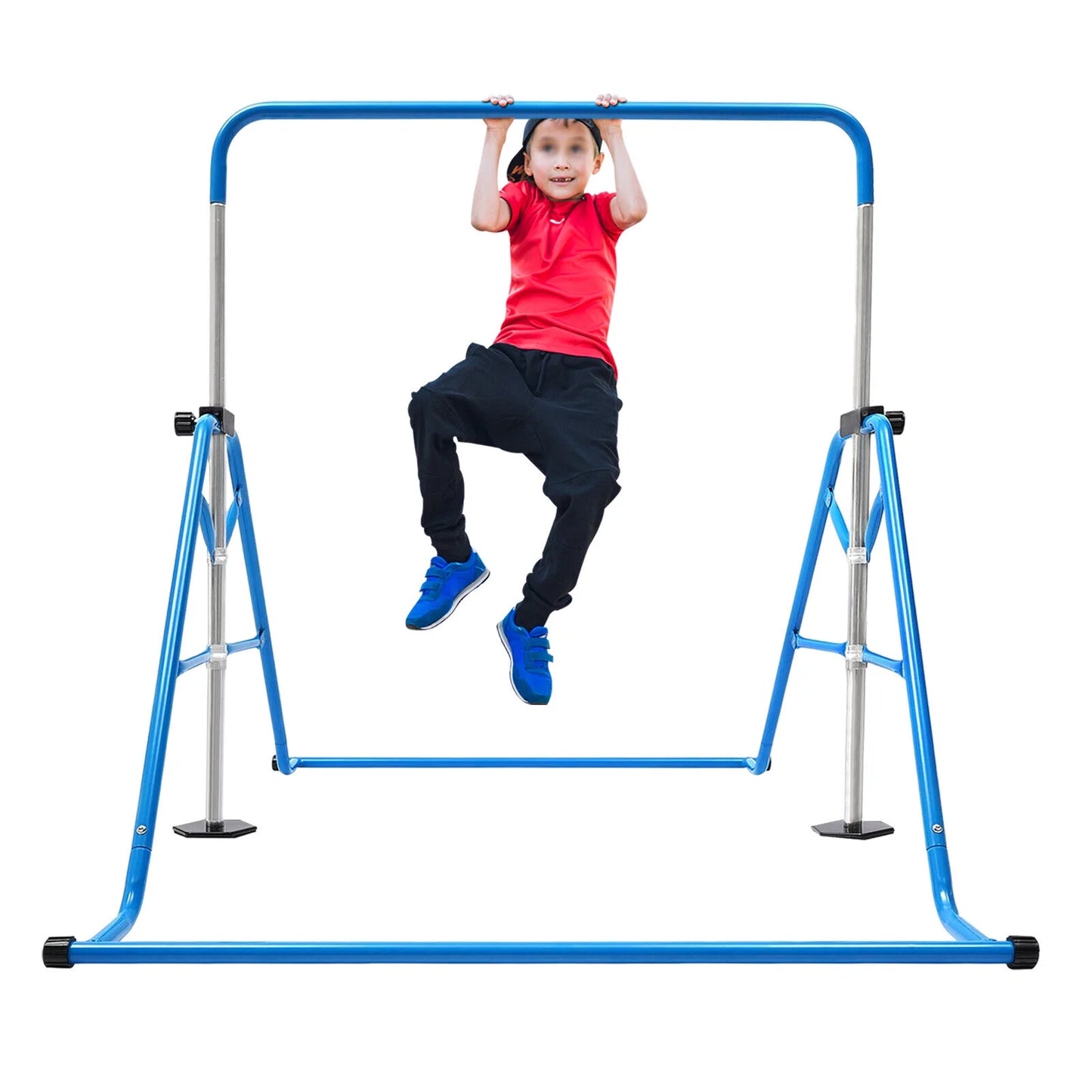 Adjustable Bar ZhdnBhnos Kids Junior Training Max Load Gymnastics Bar Gym For 100kg/220.5lbs Folding Blue Home Horizontal