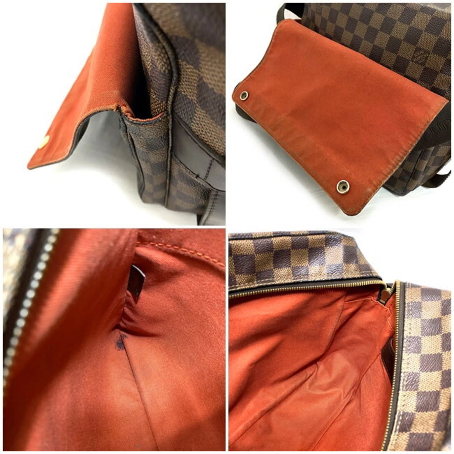 (Good) Shoulder Ebene N45255 SR0055 Brown Vuitton Damier LOUIS Louis Pre-Owned VUITTON Bag Naviglio