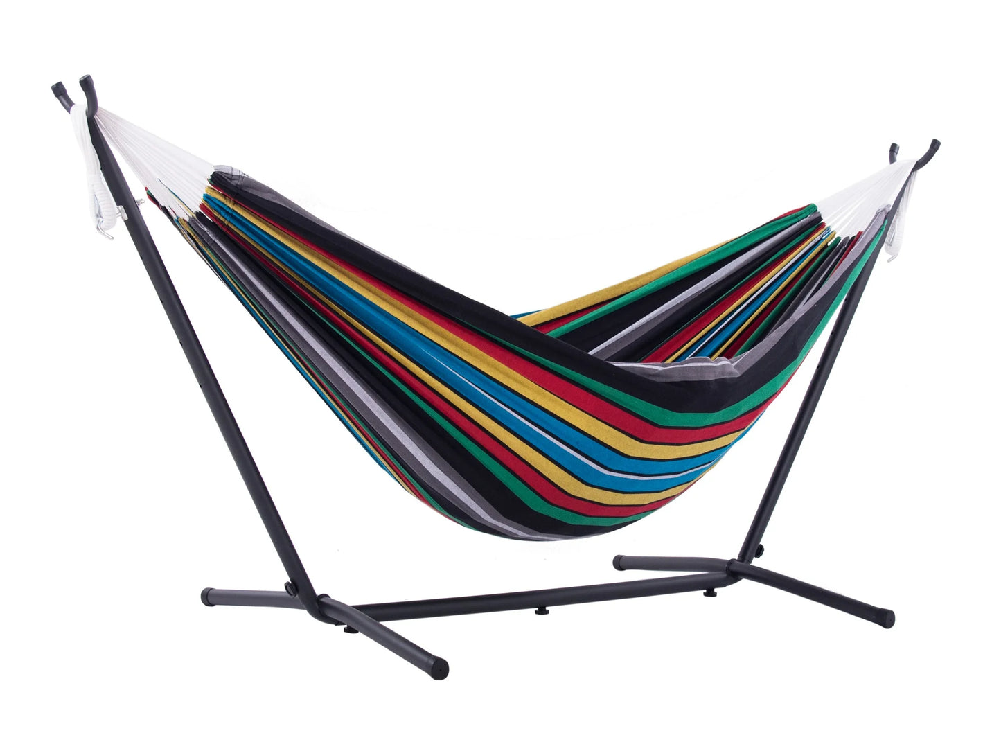 The with Steel Hammock Blue 110” Brazilian Collection Black Striped Hamptons a Style and Hammock