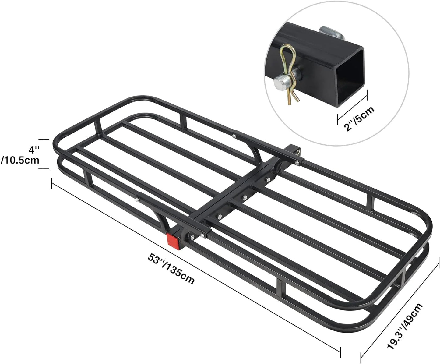 Truck, 19.3" 500 Cars, Rack Carrier SUV, lbs, x Folding Small Hitch REDCAMP 53" for 4" Luggage Basket Trailer x Cargo Hitch