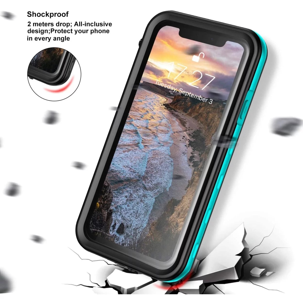 Underwater For Snowproof Built-in XR Apple Protector iPhone Waterproof Case Life Sealed Cover Shockproof Fully Screen