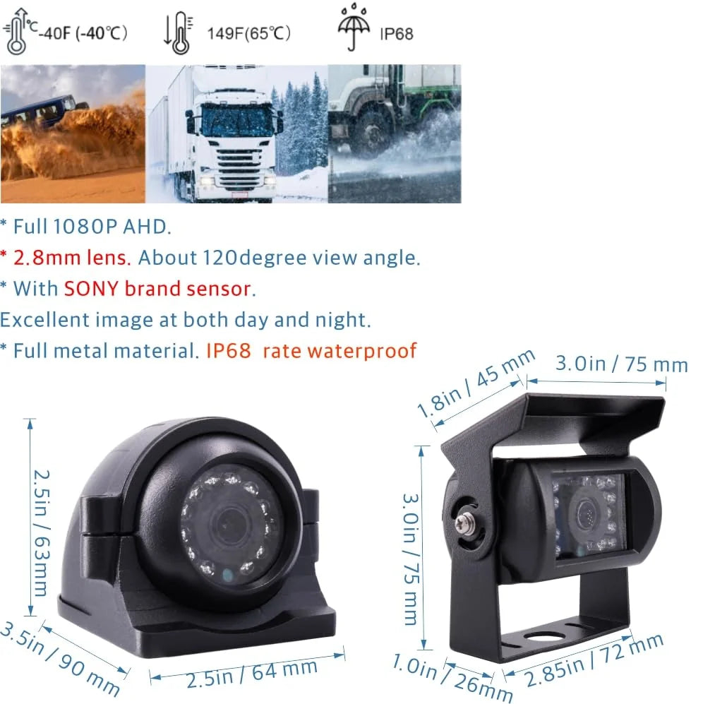 Video Cameras View Mobile Truck 1080P with Channel JOINLGO Car Car inches Vehicle 7 WiFi on GPS for MDVR 1080P Bus 4 Real-time View Car HDD Kit Rear Phone AHD IR DVR PC Remote 4 Side Recorder Monitor