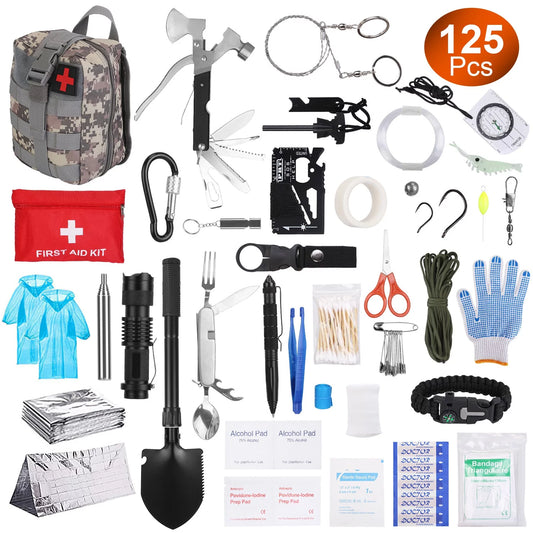 Tools for Dad for 125Pcs Professional Tactical Camping and 8.66x6.3x5.9in Gifts Emergency iMounTEK Survival Equipment Kits, Adventure, Husband, Survival Outdoor Gear Hiking Hunting