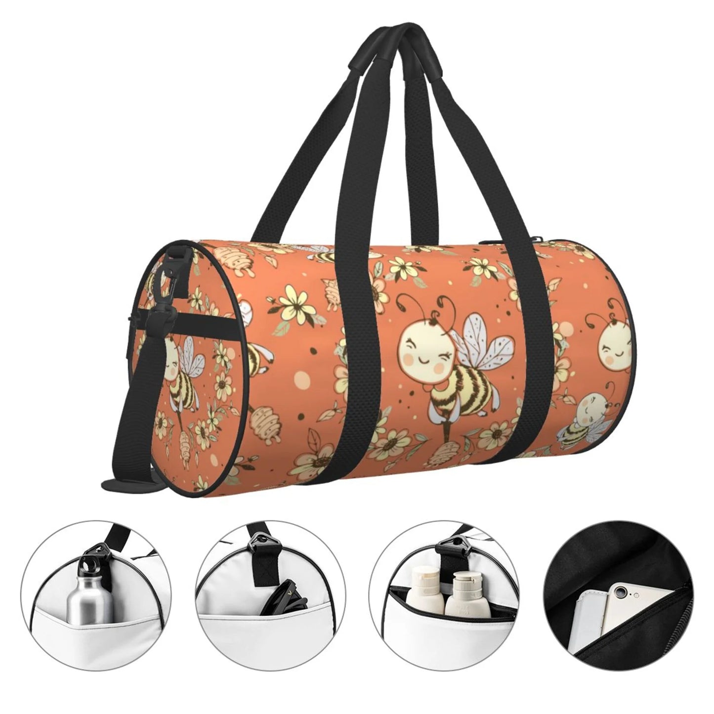 Weekenders Bag Honeybees Duffle Cute Gym Men Bags Tote Women Bag, Fantasy Sports ZICANCN for Travel