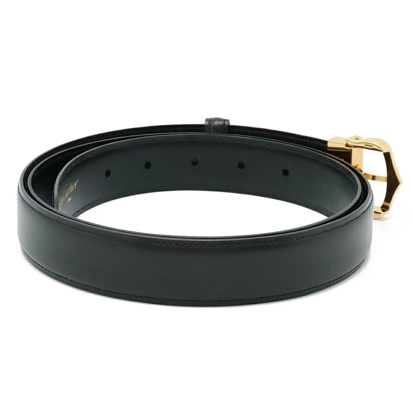 109.5cm Pre-Owned Cartier size approx. Actual Leather Black (Like Belt L5000011 New)